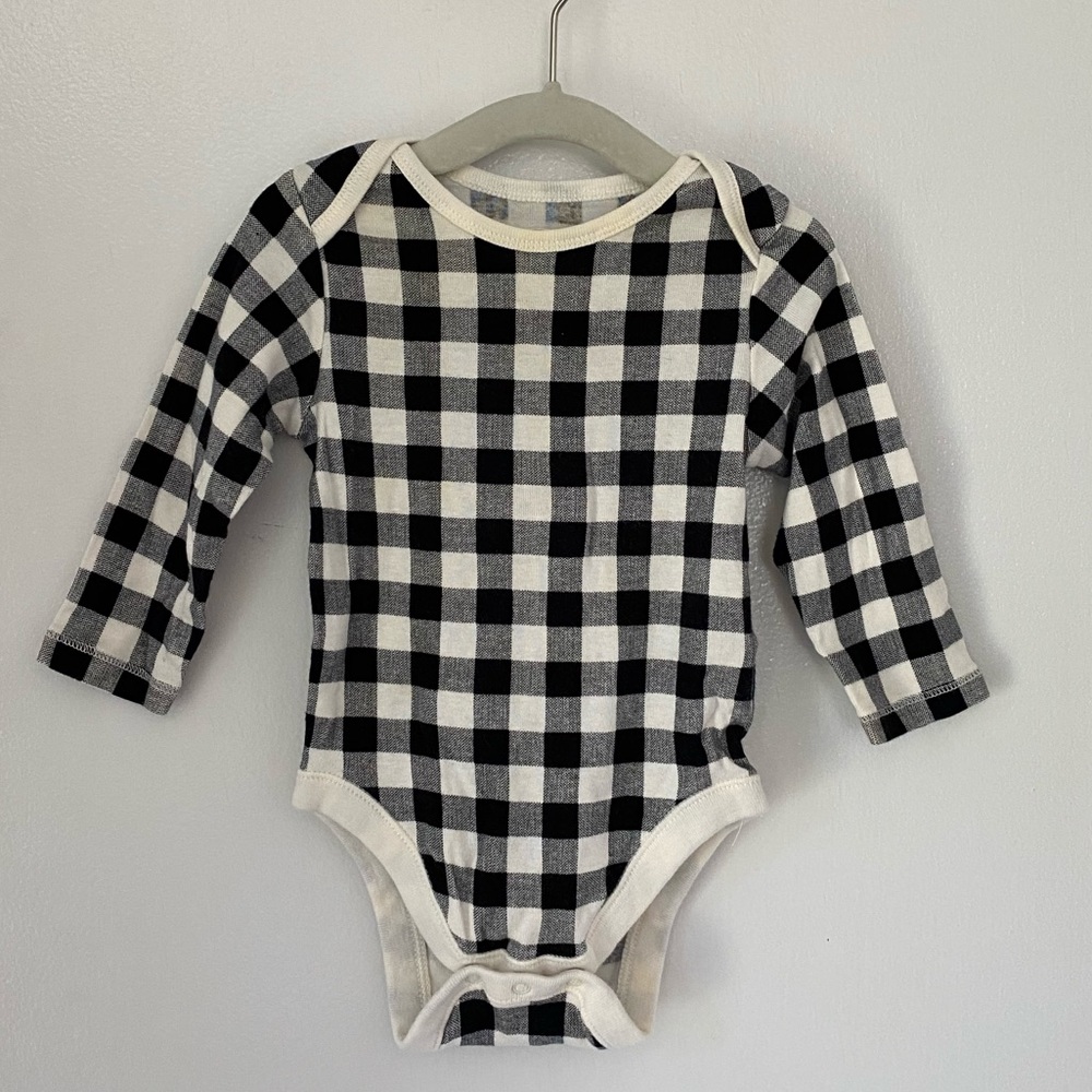 Buffalo print long sleeve onsie